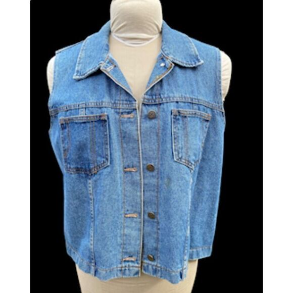 Planet X Vintage Denim Vest Sz. 1X - Picture 3 of 10